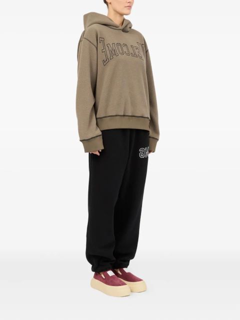 MM6 Maison Margiela slogan-embroidered hoodie - Neutrals