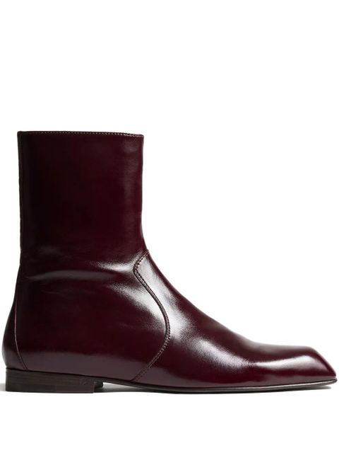 KHAITE colt zip ankle boots - Red