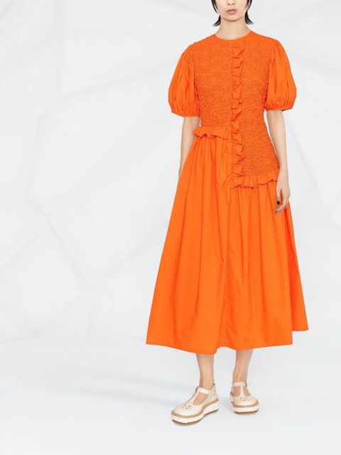 Cecilie Bahnsen Camden flared dress - Orange