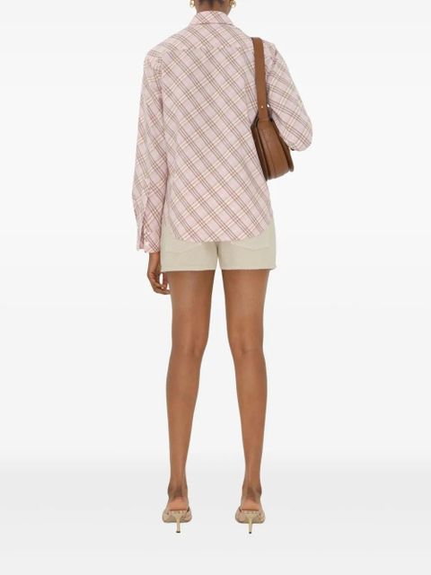 Burberry Equestrian Knight denim shorts - Neutrals