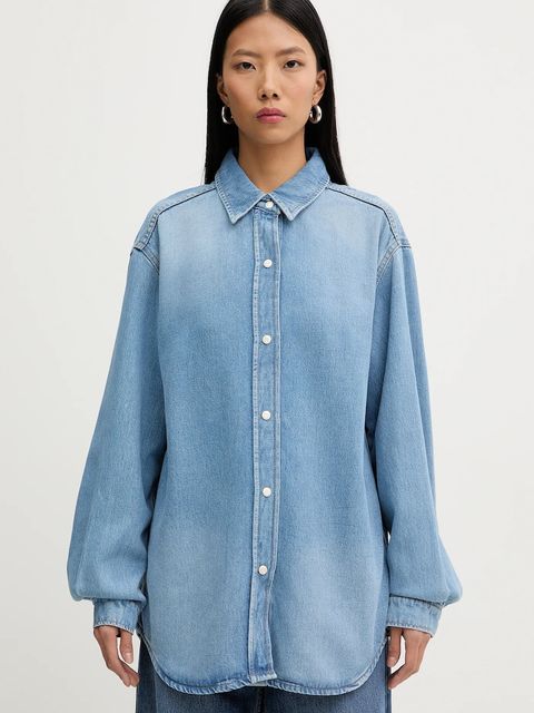 Marc O'Polo koszula damska kolor niebieski relaxed z kołnierzykiem klasycznym 5000007939 - zdjęcie produktu nr 1