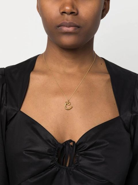 Missoma Curly Molten initial pendant necklace - Gold