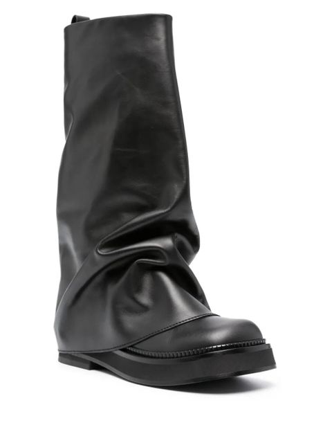 The Attico Robin layered leather boots - Black - zdjęcie produktu nr 2