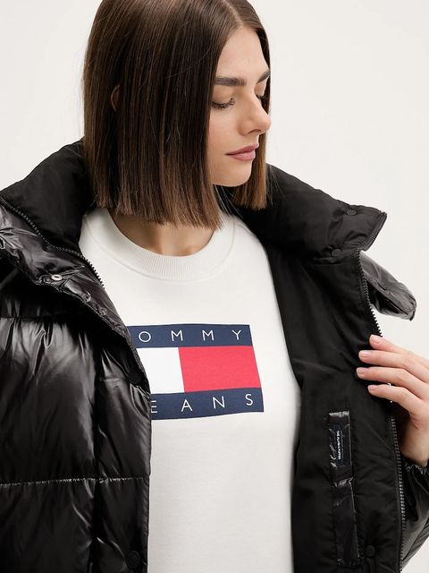 Tommy Jeans kurtka puchowa kolor czarny zimowa oversize DW0DW21615