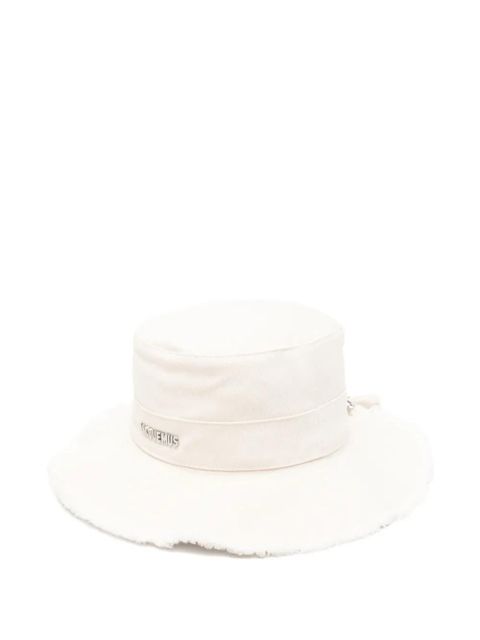Jacquemus Le Bob Artichaut frayed logo bucket hat - Neutrals - zdjęcie produktu nr 1