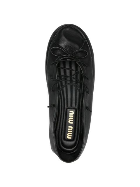 Miu Miu tie ballet flats - Black