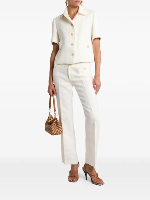 ETRO Pegaso-buttons trousers - White - zdjęcie produktu nr 2