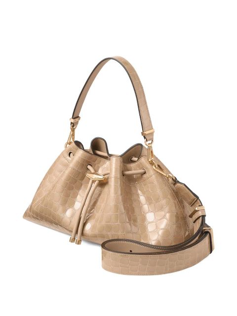 Jimmy Choo medium Cinch crocodile-effect shoulder bag - Neutrals