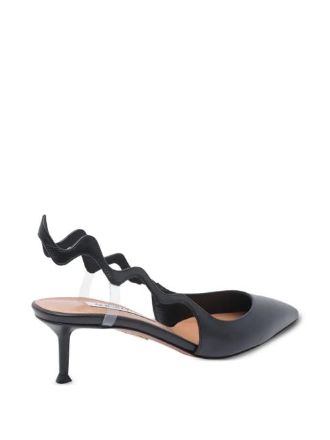 Aquazzura wave-detail slingback pumps - Black
