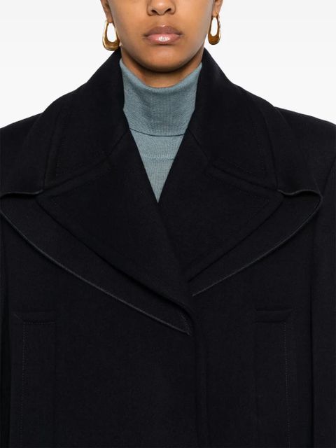 Victoria Beckham pointed-shoulder peacoat - Blue