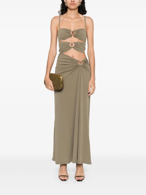 Christopher Esber ruched orbit midi dress - Green