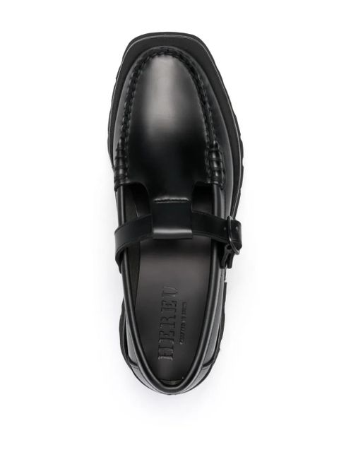 Hereu Alber T-bar leather loafers - Black