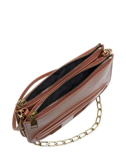 Diesel 1 Dr Twin embossed zipped shoulder bag - Brown