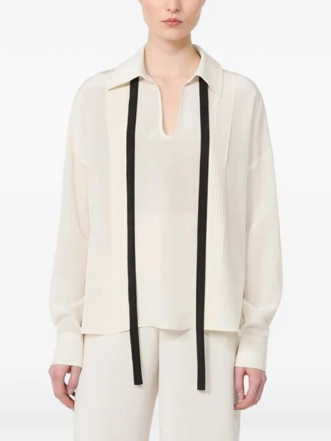 Max Mara Colono bow-collar shirt - Neutrals