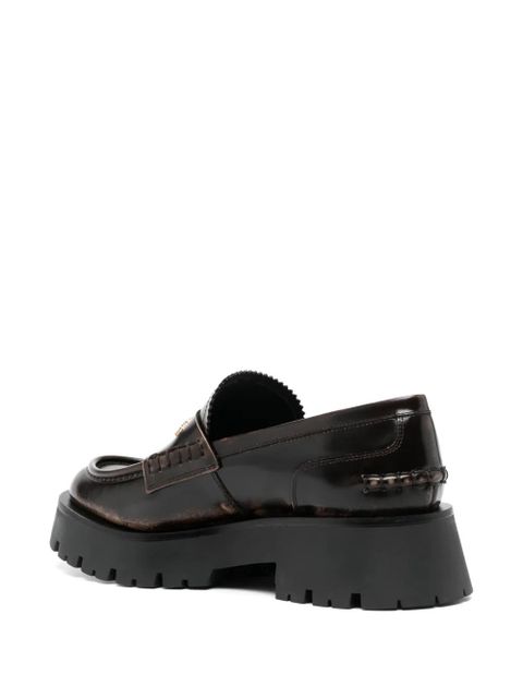 Alexander Wang Carter 45mm mid-heel leather loafers - Brown