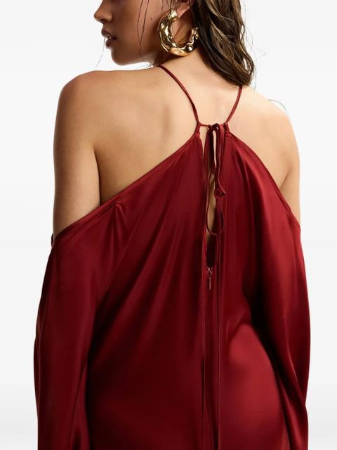 Essentiel Antwerp halterneck waterfall-side maxi dress - Red