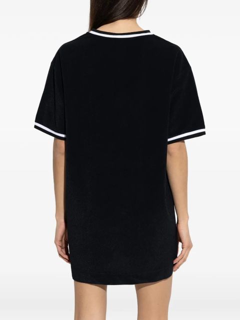 Balmain contrast-trim V-neck mini dress - Black