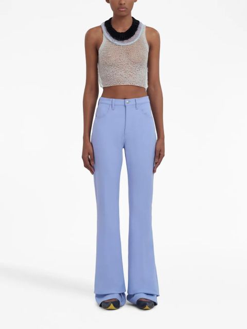 Marni pressed-crease straight-leg trousers - Blue