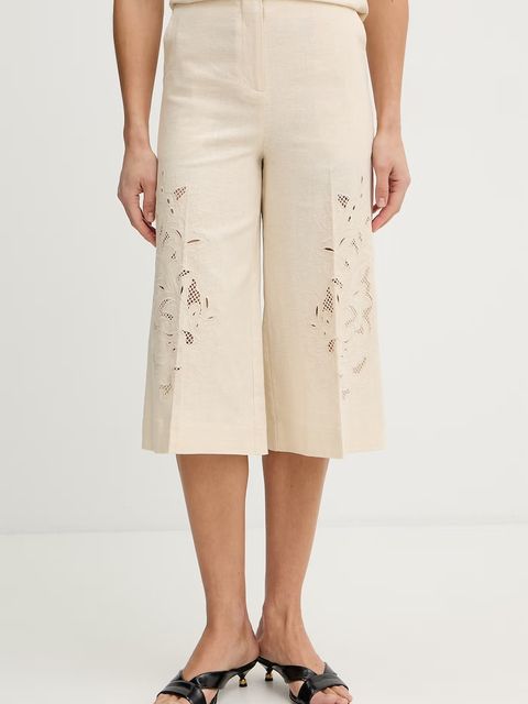 Twinset spodnie z dodatkiem lnu