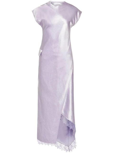 JW Anderson asymmetric lace-trim dress - Purple - zdjęcie produktu nr 1