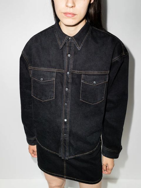 WARDROBE.NYC oversized denim button jacket - Black - zdjęcie produktu nr 2