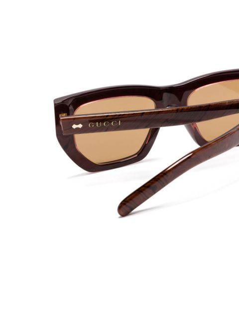 Gucci Eyewear rectangle-frame sunglasses - Brown