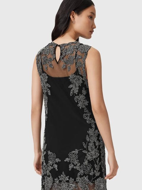 AllSaints sukienka INAYA kolor czarny mini prosta W043DD