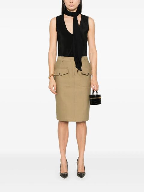 TOM FORD patch-pocket midi skirt - Green - zdjęcie produktu nr 2