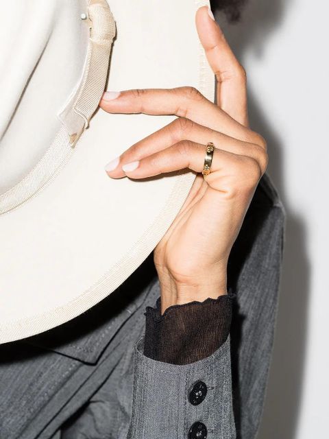 Tory Burch multi-logo band ring - Gold