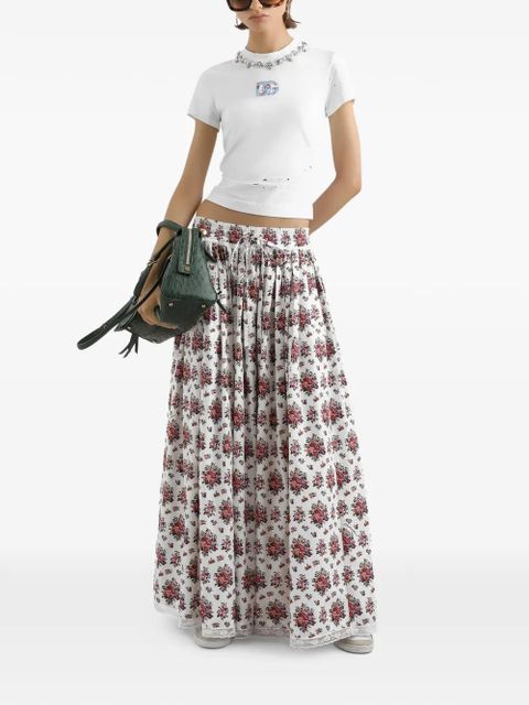 Dolce & Gabbana floral drawstring maxi skirt - White - zdjęcie produktu nr 2