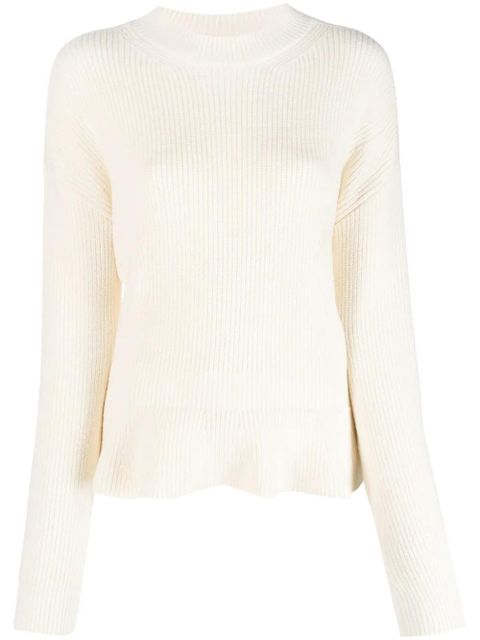 Chloé peplum-hem ribbed-knit jumper - Neutrals - zdjęcie produktu nr 1