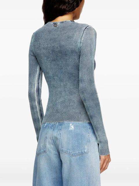 Diesel ribbed V-neck top - Blue