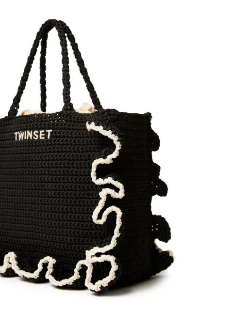 TWINSET ruffled-trim tote bag - Black