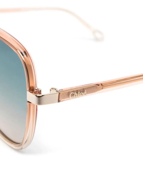 Chloé Eyewear pilot-frame tinted sunglasses - Orange