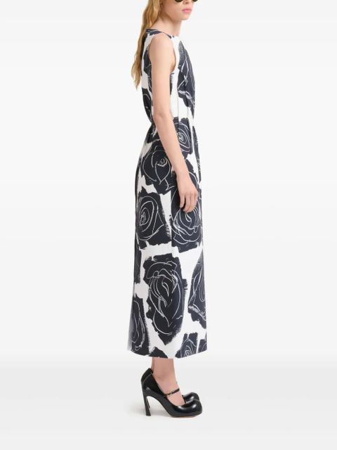 Marni rose-print midi dress - White - zdjęcie produktu nr 2
