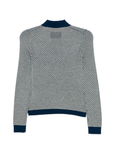 Guest In Residence Pique L/S waffle knit polo shirt - Blue - zdjęcie produktu nr 2