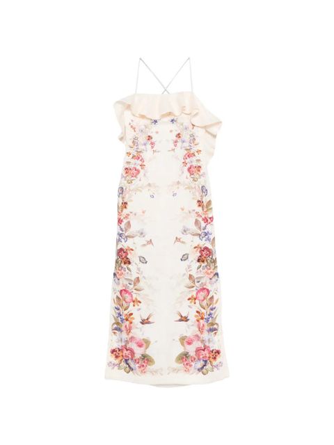 ZIMMERMANN Patience Frill midi dress - Neutrals - zdjęcie produktu nr 1