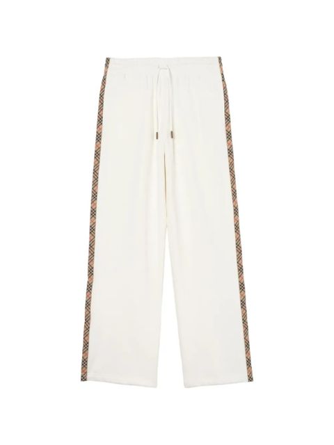 Burberry Check-trim cotton track pants - White - zdjęcie produktu nr 1