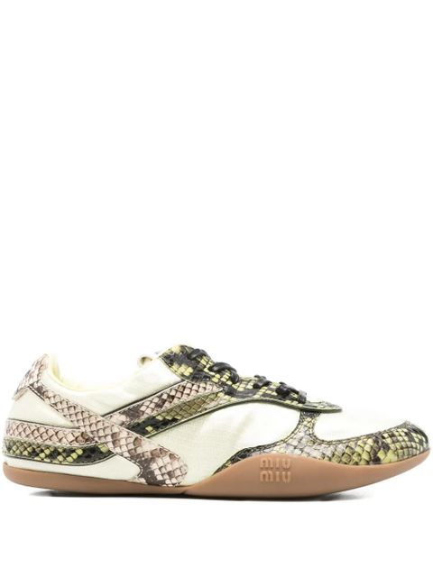 Miu Miu snakeskin-effect panelled sneakers - Yellow - zdjęcie produktu nr 1