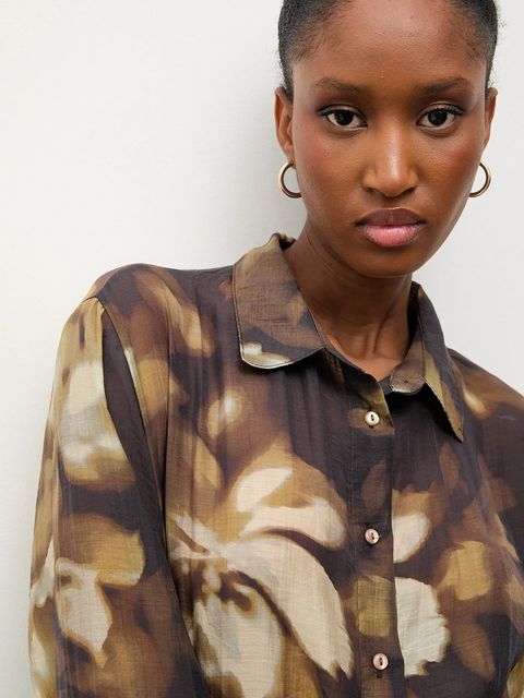 Answear.LAB koszula damska kolor zielony relaxed z kołnierzykiem klasycznym