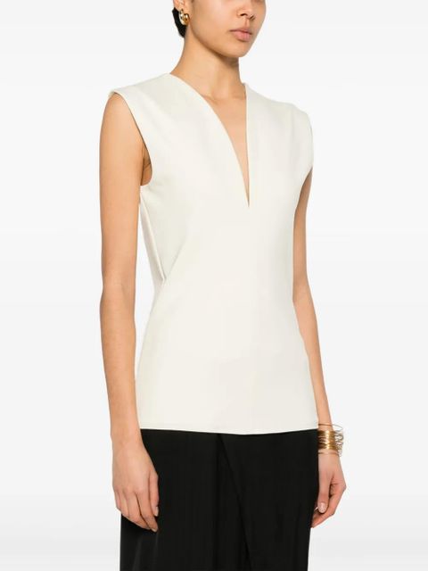 Lanvin deep V-neck top - Neutrals