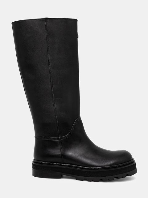 Patrizia Pepe kozaki skórzane damskie kolor czarny na platformie 8Y0135 L048 FB30 - zdjęcie produktu nr 2