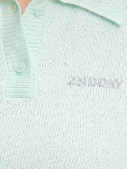 2NDDAY polo z domieszką wełny Jean