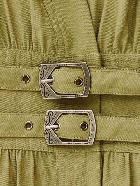 Ba&Sh Dove buckle-detail V-neck midi dress - Green - zdjęcie produktu nr 2