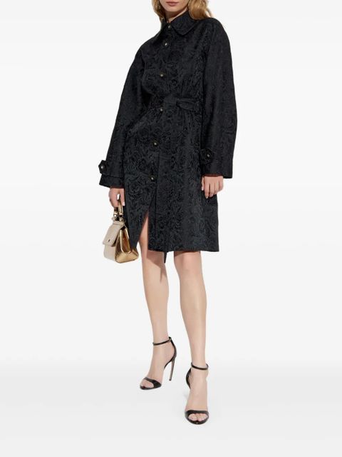 Dolce & Gabbana floral-jacquard coat - Black