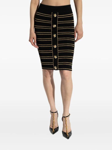 Balmain striped pencil skirt - Black - zdjęcie produktu nr 2