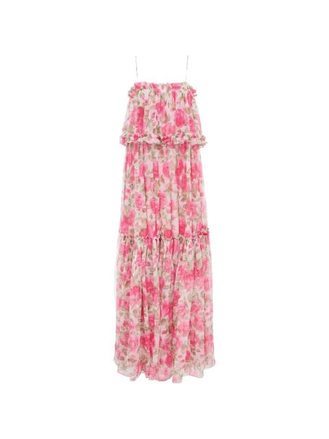 Chloé floral-print ruffled maxi dress - Pink - zdjęcie produktu nr 1