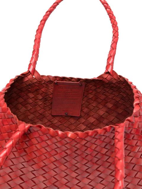 DRAGON DIFFUSION woven handle tote bag - Red
