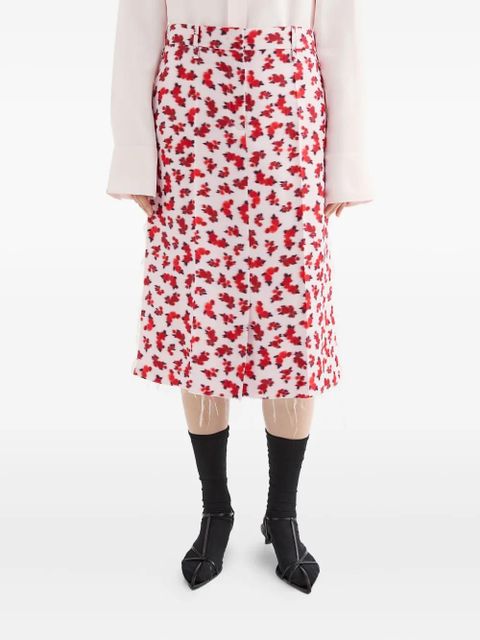Jil Sander floral-print midi skirt - Pink