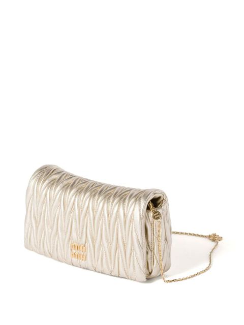 Miu Miu matelassé nappa leather mini-bag - Gold